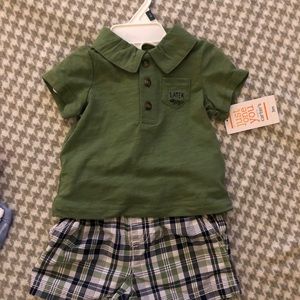 Later Gator 2 Piece Plaid Short Set Washed Only